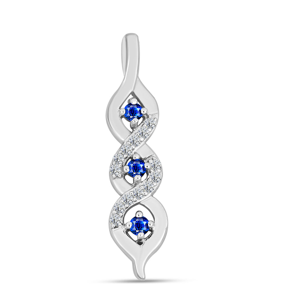 Colgante de Plata con Zafiro Azul Australiano y Topacio Blanco