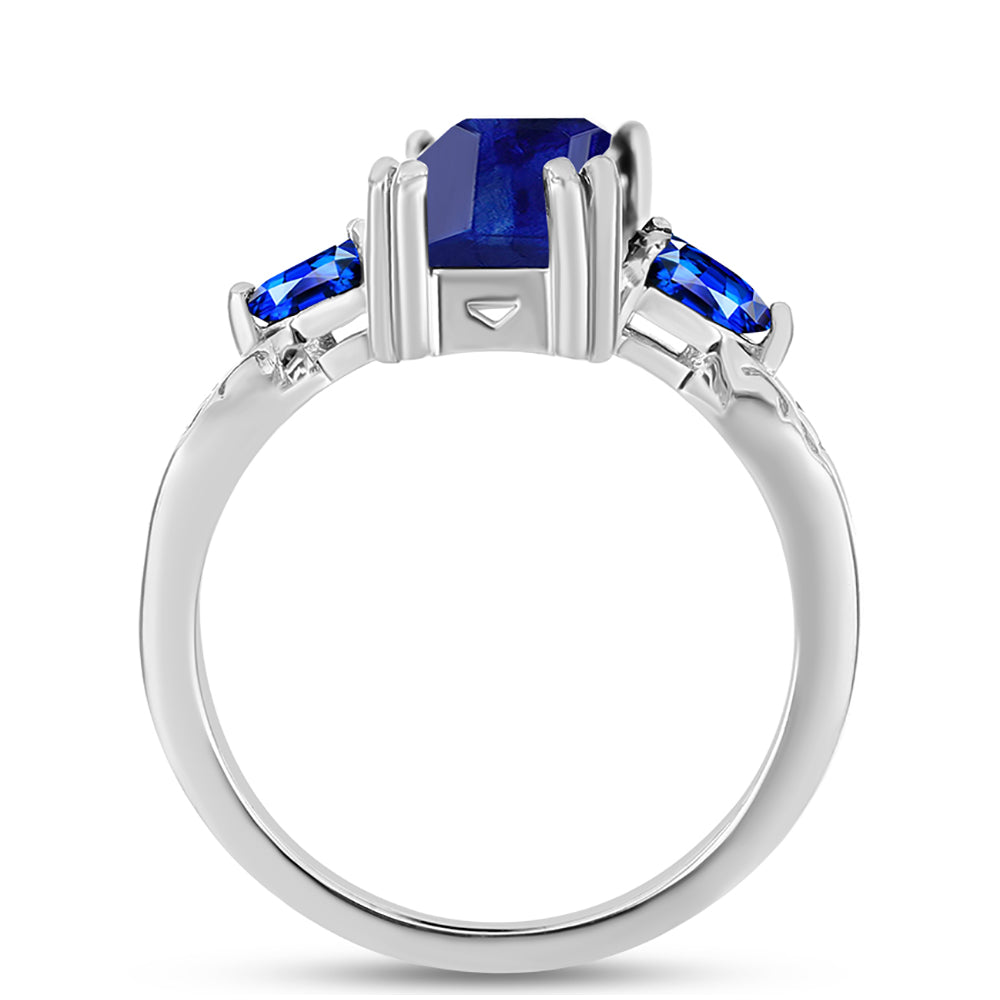 Anillo de Plata con Zafiro Azul Australiano 2 