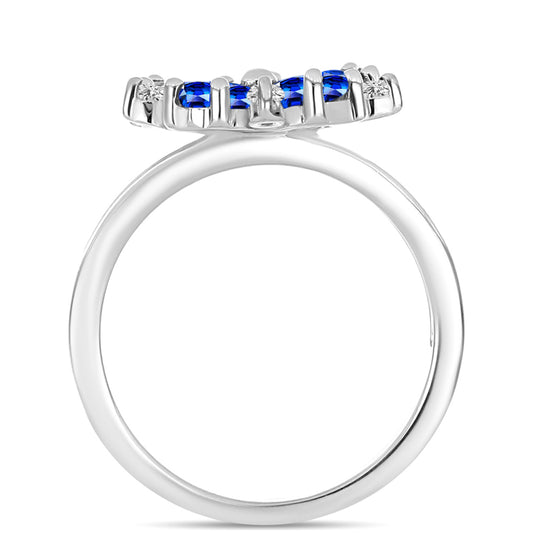 Anillo de Plata con Zafiro Azul Australiano y Topacio Blanco