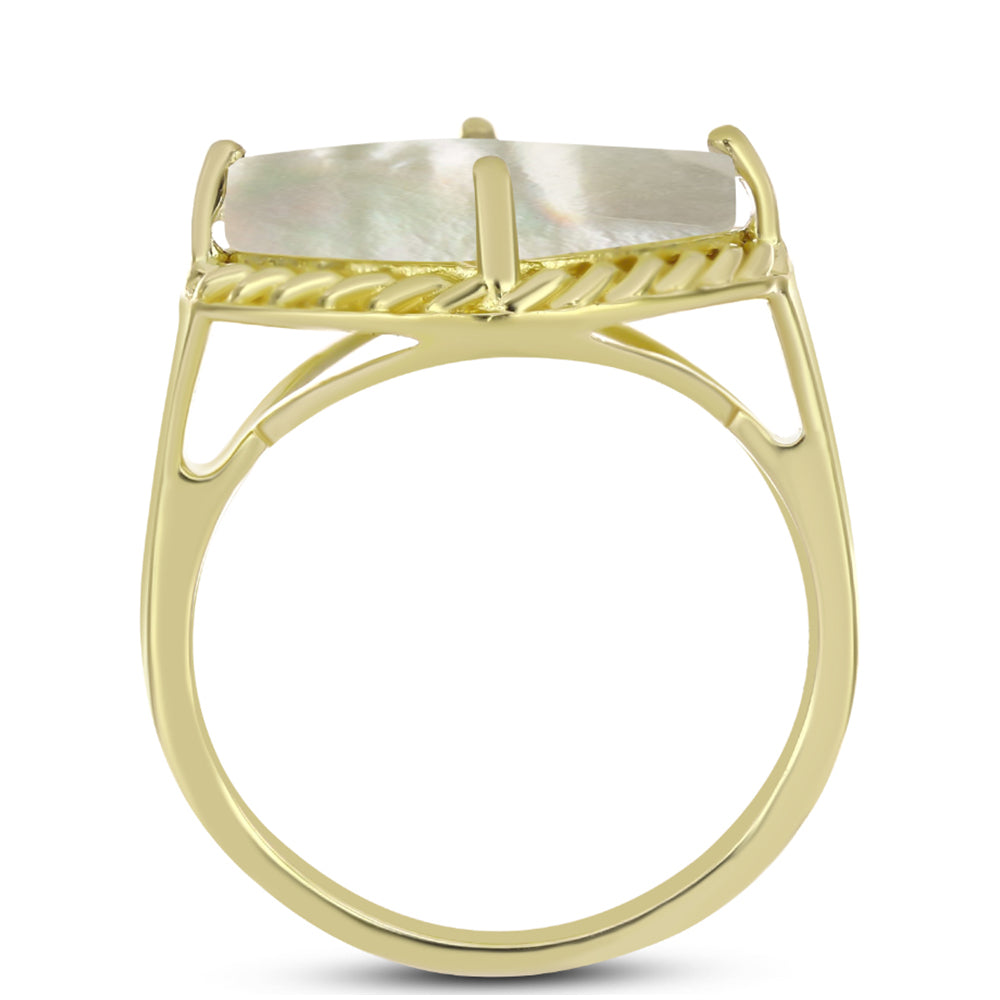 Anillo de Plata Bañada en Oro con Madreperla