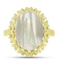 Anillo de Plata Bañada en Oro con Madreperla