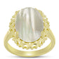 Anillo de Plata Bañada en Oro con Madreperla