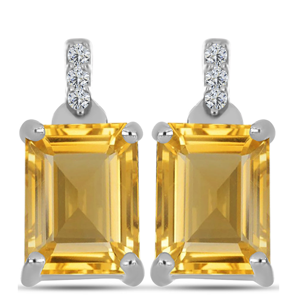 Pendientes de Plata con Citrino de los Montes Urales y Topacio Blanco