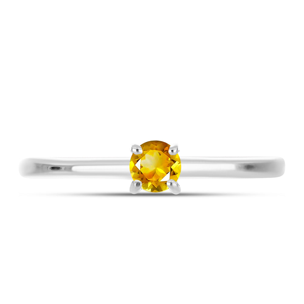 Anillo de Plata con Citrino de los Montes Urales
