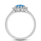 Anillo de Plata con Topacio Azul Suizo y Topacio Blanco