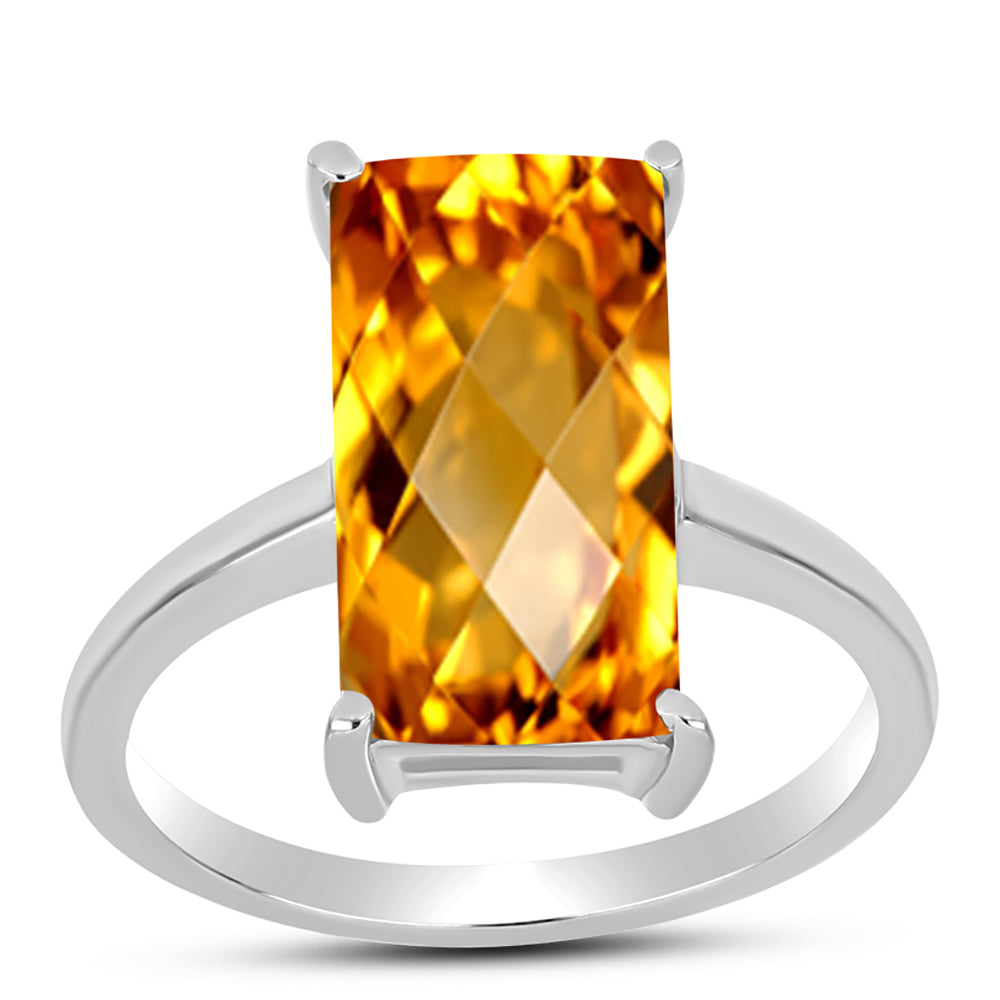 Anillo de Plata con Citrino de los Montes Urales 3 