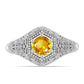 Anillo de Plata con Citrino de los Montes Urales