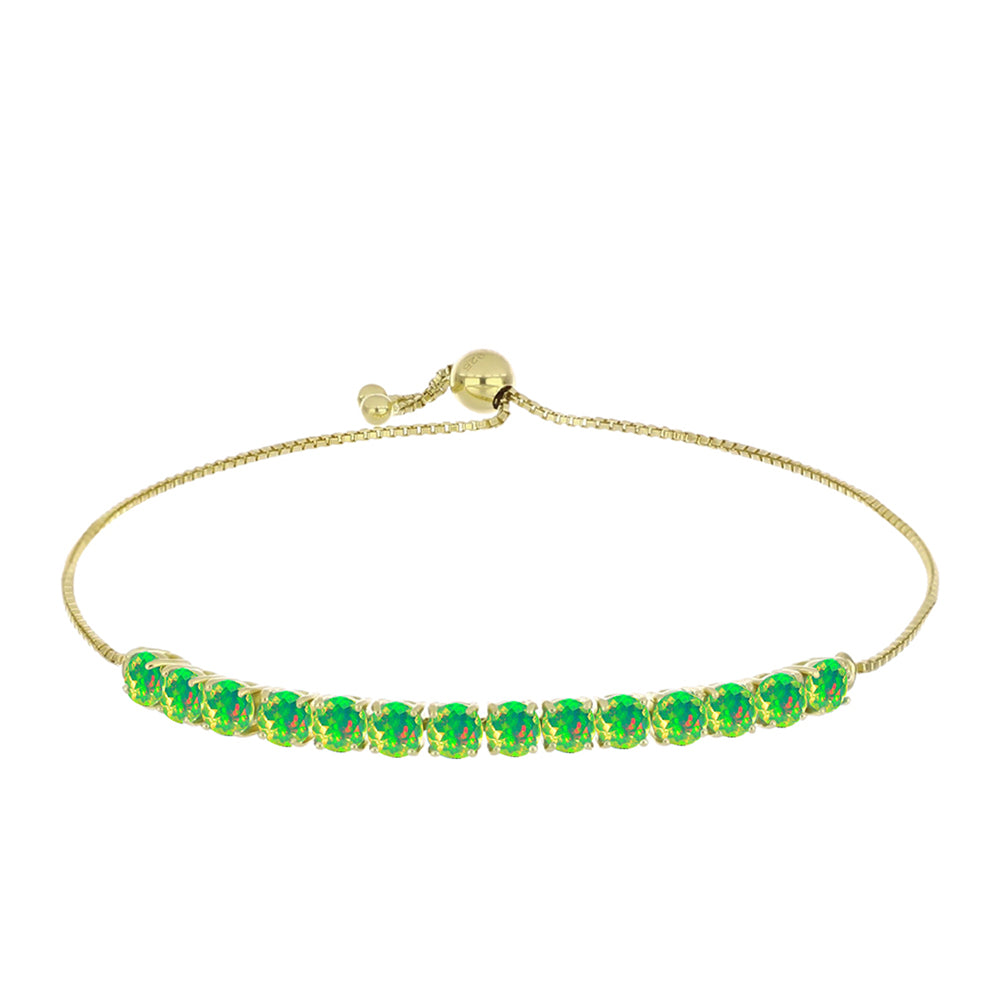 Pulsera de Plata Bañada en Oro con Ópalo Verde Etíope de Lega Dembi 1 