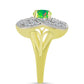 Anillo de Plata Bañada en Oro con Ópalo Verde Etíope de Lega Dembi y Topacio Blanco