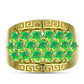 Anillo de Plata Bañada en Oro con Ópalo Verde Etíope de Lega Dembi