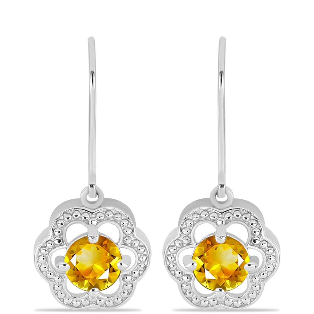 Pendientes de Plata con Citrino de los Montes Urales 1 