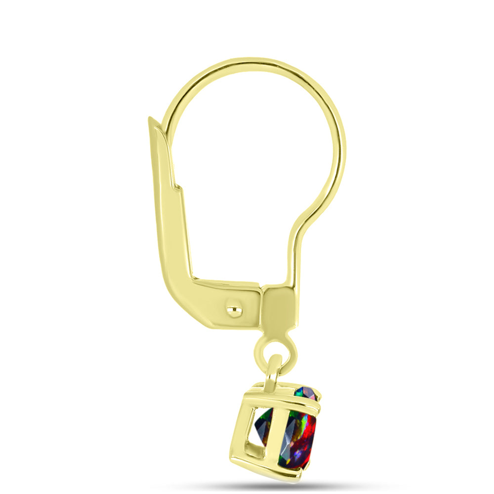 Conjunto de Plata Bañada en Oro con Ópalo Verde Etíope de Lega Dembi y Ópalo negro medianoche Lega Dembi de Ëtiopía ( Pendientes ) 5 