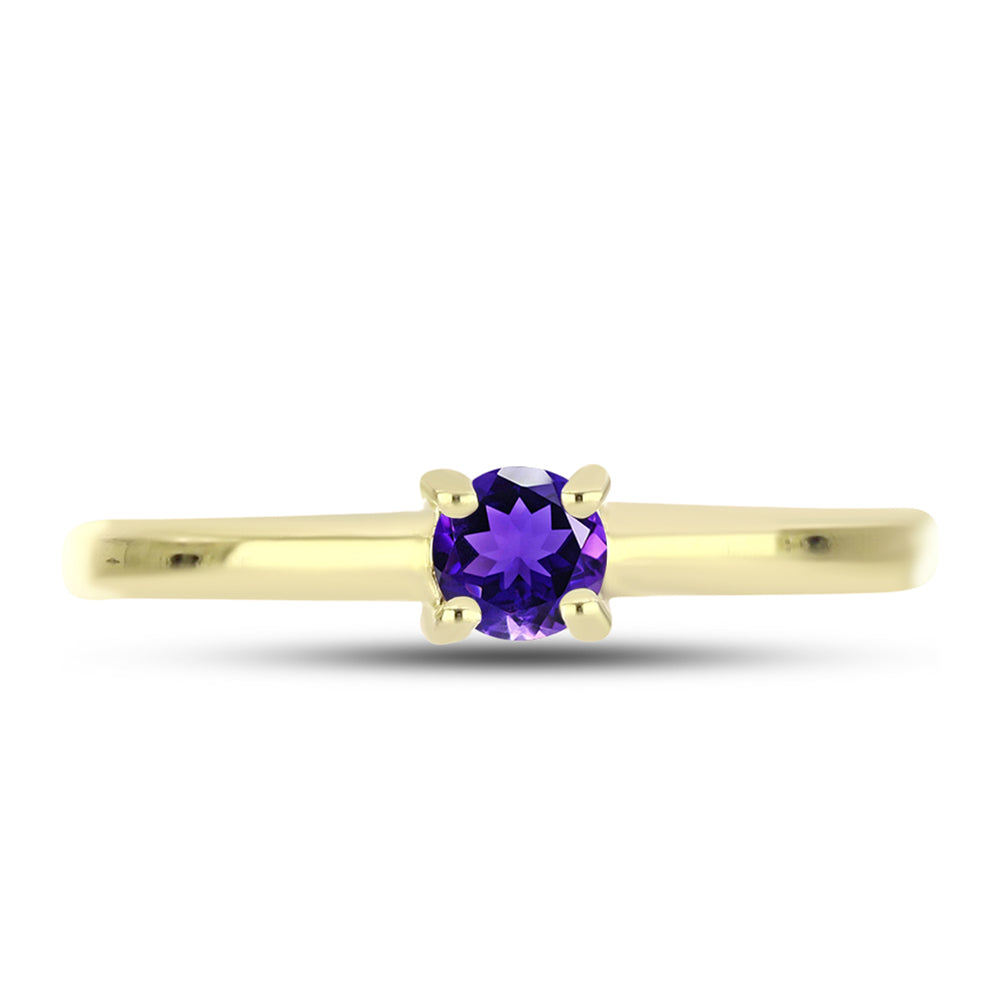 Anillo de Plata Bañada en Oro con Amatista de Marruecos