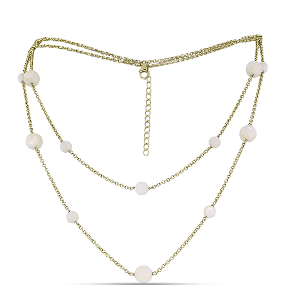 Collar de Plata Bañada en Oro con Madreperla 1 