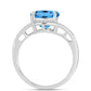 Anillo de Plata con Topacio Azul Suizo y Topacio Blanco