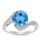 Anillo de Plata con Topacio Azul Suizo y Topacio Blanco