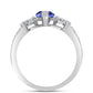 Anillo de Plata con Tanzanita AAA y Topacio Blanco