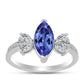 Anillo de Plata con Tanzanita AAA y Topacio Blanco