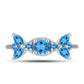 Anillo de Plata con Topacio Azul Suizo