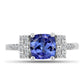 Anillo de Plata con Tanzanita AAA y Topacio Blanco