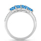 Anillo de Plata con Topacio Azul Suizo y Topacio Blanco