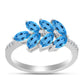 Anillo de Plata con Topacio Azul Suizo y Topacio Blanco