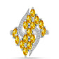 Anillo de Plata con Citrino de los Montes Urales y Topacio Blanco