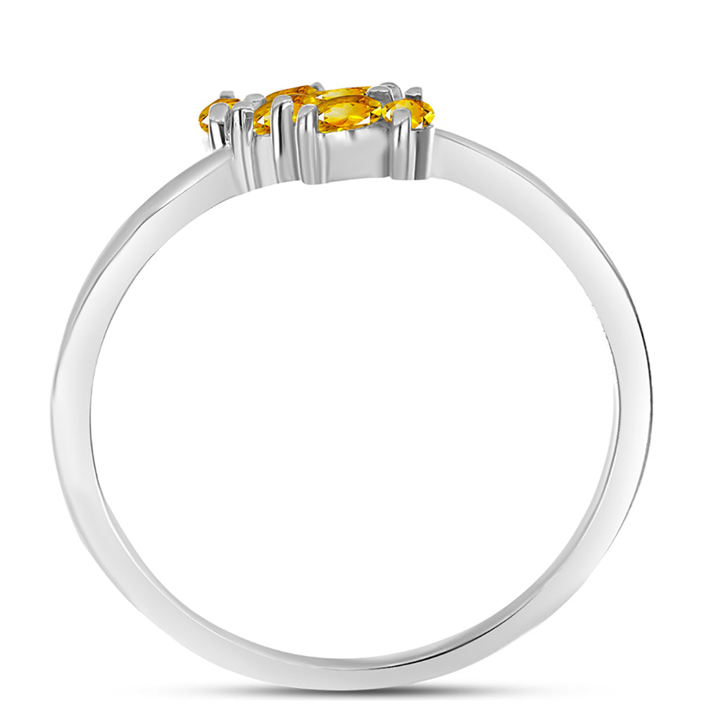 Anillo de Plata con Citrino de los Montes Urales