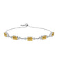 Pulsera de Plata con Citrino de los Montes Urales y Topacio Blanco