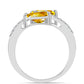 Anillo de Plata con Citrino de los Montes Urales y Topacio Blanco