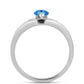 Anillo de Plata con Topacio Azul Suizo y Topacio Blanco