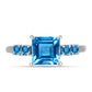 Anillo de Plata con Topacio Azul Suizo
