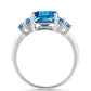 Anillo de Plata con Topacio Azul Suizo