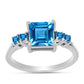 Anillo de Plata con Topacio Azul Suizo