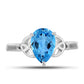 Anillo de Plata con Topacio Azul Suizo