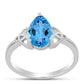 Anillo de Plata con Topacio Azul Suizo