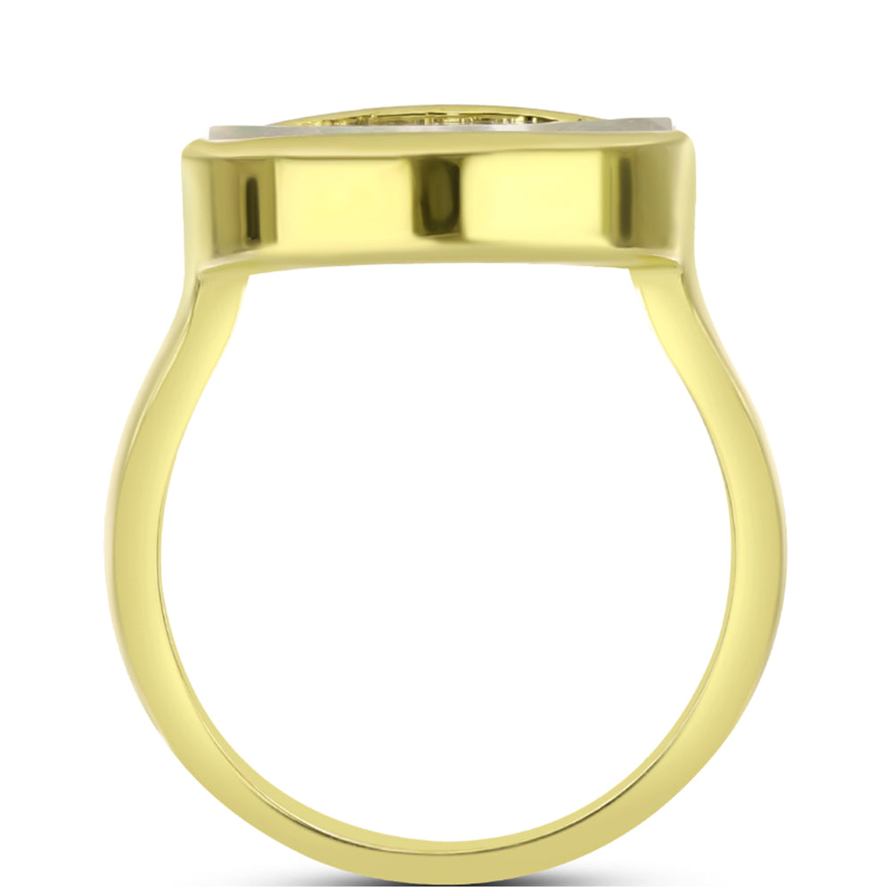 Anillo de Plata Bañada en Oro con Madreperla