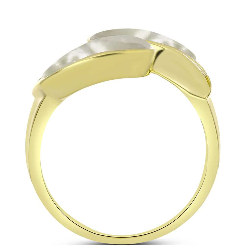 Anillo de Plata Bañada en Oro con Madreperla 2 