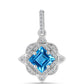 Colgante de Plata con Topacio Azul Suizo y Topacio Blanco