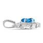 Colgante de Plata con Topacio Azul Suizo y Topacio Blanco