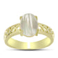 Anillo de Plata Bañada en Oro con Madreperla