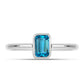 Anillo de Plata con Topacio Azul Suizo