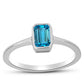 Anillo de Plata con Topacio Azul Suizo