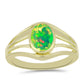 Anillo de Plata Bañada en Oro con Ópalo Verde Etíope de Lega Dembi