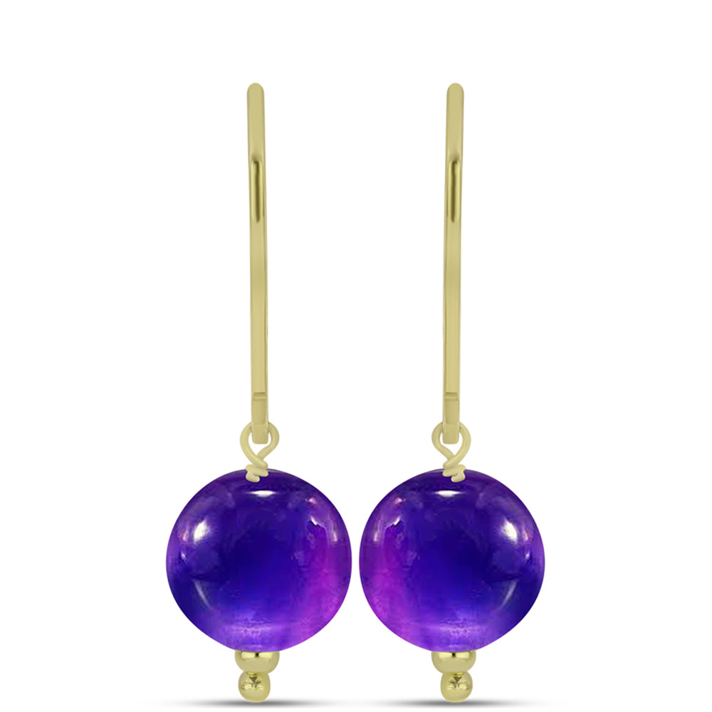 Conjunto de Plata Bañada en Oro con Amatista de Marruecos ( Pendientes +Colgante ) 2 