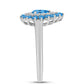 Anillo de Plata con Topacio Azul Suizo y Topacio Blanco