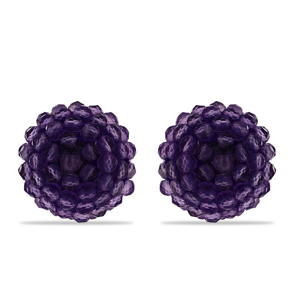 Pendientes de Plata Bañada en Oro con Amatista de Marruecos 1 