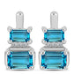 Pendientes de Plata con Topacio Azul Suizo y Topacio Blanco