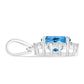 Colgante de Plata con Topacio Azul Suizo y Topacio Blanco