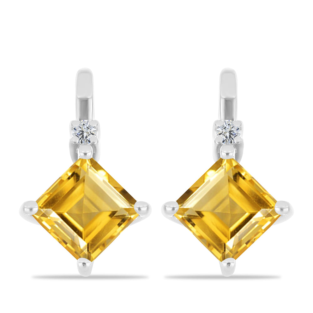 Pendientes de Plata con Citrino de los Montes Urales y Topacio Blanco 1 